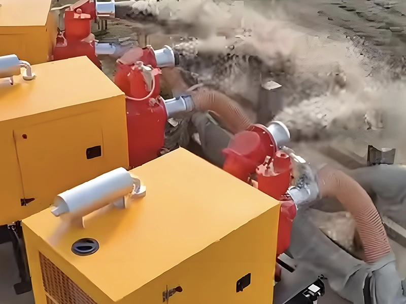 Os produtos de prevención de inundacións Jianghe actualizan o conxunto de bombas de auga accionadas por motor diésel para aumentar a capacidade eficiente de drenaxe de inundacións